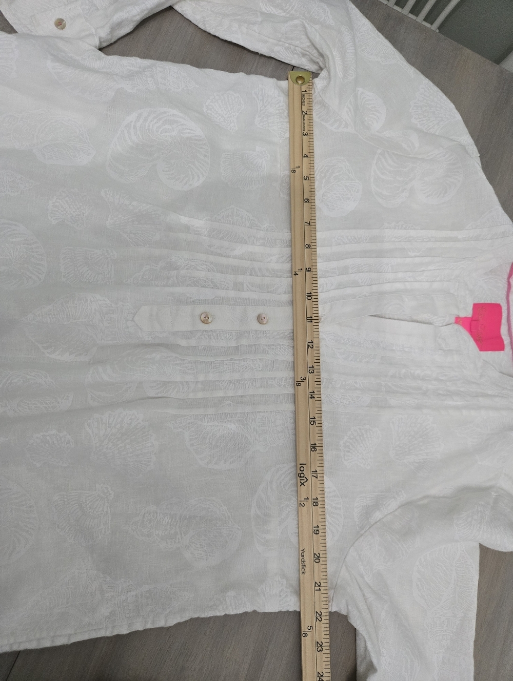 Lilly Pulitzer Rhoda Linen Dress Popover Tunic Resort White Shells Size 12 - Picture 5 of 10